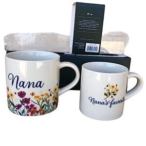 Thresholds Ceramic Floral Nana and Nana’s Favorite Mugs Set of 2 Mugs Gift Set